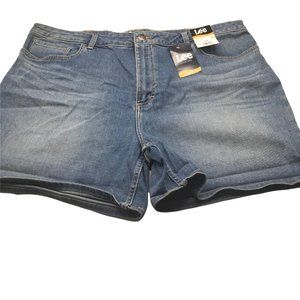 Lee Women's 22M Hi-Rise Slim Fit Horizon Short Blue Denim Jean New With Tags